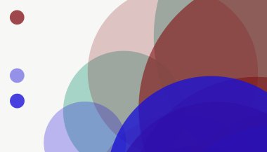 Beyaz arkaplan ile renkli, modern, soyut yuvarlak daireler.