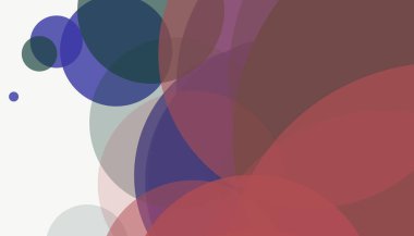 Beyaz arkaplan ile renkli, modern, soyut yuvarlak daireler.