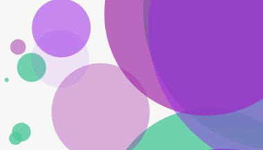 Beyaz arkaplan ile renkli, modern, soyut yuvarlak daireler.