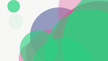 Beyaz arkaplan ile renkli, modern, soyut yuvarlak daireler.