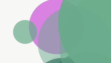 Beyaz arkaplan ile renkli, modern, soyut yuvarlak daireler.