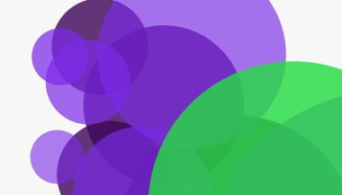 Beyaz arkaplan ile renkli, modern, soyut yuvarlak daireler.