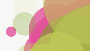 Beyaz arkaplan ile renkli, modern, soyut yuvarlak daireler.