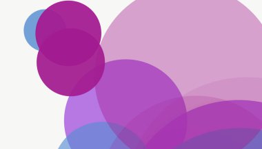 Beyaz arkaplan ile renkli, modern, soyut yuvarlak daireler.