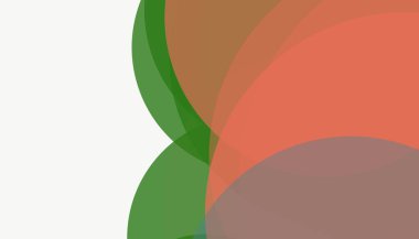 Beyaz arkaplan ile renkli, modern, soyut yuvarlak daireler.