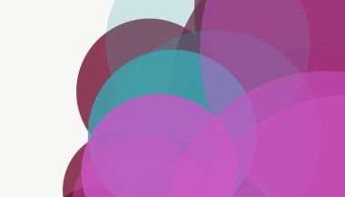 Beyaz arkaplan ile renkli, modern, soyut yuvarlak daireler.