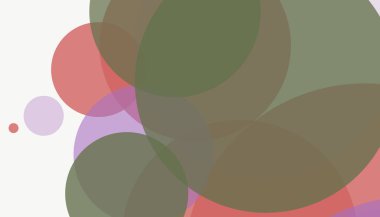 Beyaz arkaplan ile renkli, modern, soyut yuvarlak daireler.