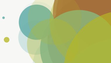 Beyaz arkaplan ile renkli, modern, soyut yuvarlak daireler.