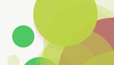 Beyaz arkaplan ile renkli, modern, soyut yuvarlak daireler.