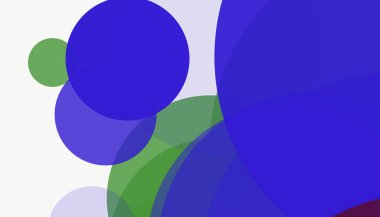 Beyaz arkaplan ile renkli, modern, soyut yuvarlak daireler.