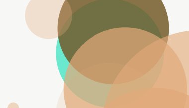 Beyaz arkaplan ile renkli, modern, soyut yuvarlak daireler.