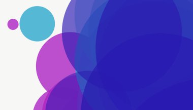 Beyaz arkaplan ile renkli, modern, soyut yuvarlak daireler.