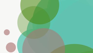 Beyaz arkaplan ile renkli, modern, soyut yuvarlak daireler.