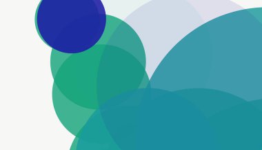 Beyaz arkaplan ile renkli, modern, soyut yuvarlak daireler.