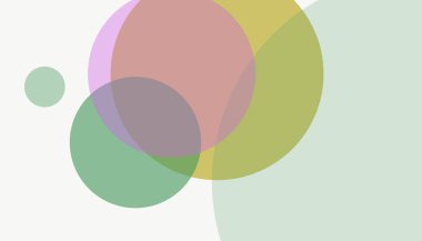 Beyaz arkaplan ile renkli, modern, soyut yuvarlak daireler.