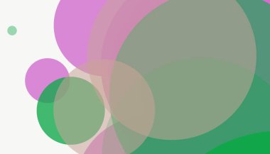 Beyaz arkaplan ile renkli, modern, soyut yuvarlak daireler.