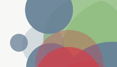 Beyaz arkaplan ile renkli, modern, soyut yuvarlak daireler.