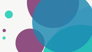 Beyaz arkaplan ile renkli, modern, soyut yuvarlak daireler.