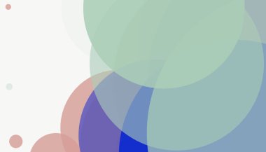 Beyaz arkaplan ile renkli, modern, soyut yuvarlak daireler.