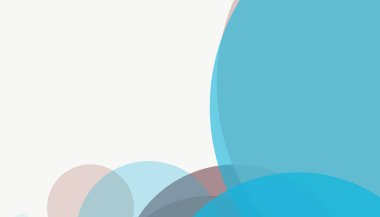 Beyaz arkaplan ile renkli, modern, soyut yuvarlak daireler.