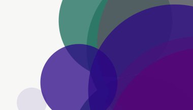 Beyaz arkaplan ile renkli, modern, soyut yuvarlak daireler.