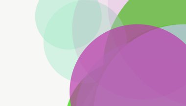 Beyaz arkaplan ile renkli, modern, soyut yuvarlak daireler.