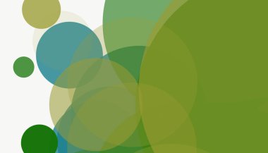 Beyaz arkaplan ile renkli, modern, soyut yuvarlak daireler.