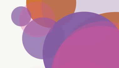 Beyaz arkaplan ile renkli, modern, soyut yuvarlak daireler.