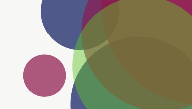 Beyaz arkaplan ile renkli, modern, soyut yuvarlak daireler.