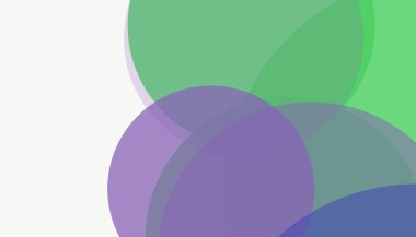 Beyaz arkaplan ile renkli, modern, soyut yuvarlak daireler.