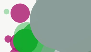 Beyaz arkaplan ile renkli, modern, soyut yuvarlak daireler.