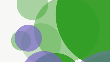 Beyaz arkaplan ile renkli, modern, soyut yuvarlak daireler.