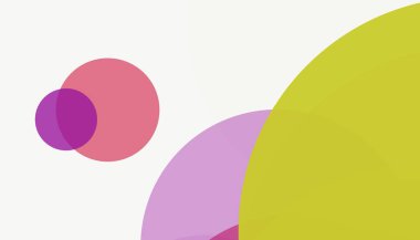 Beyaz arkaplan ile renkli, modern, soyut yuvarlak daireler.