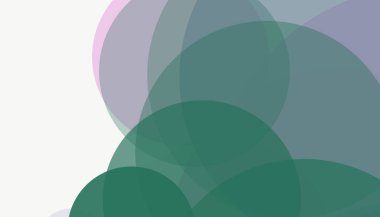 Beyaz arkaplan ile renkli, modern, soyut yuvarlak daireler.