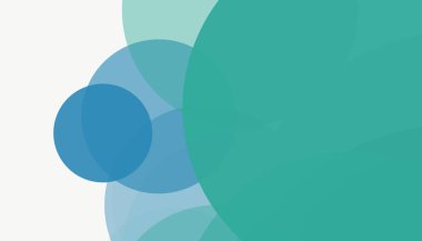 Beyaz arkaplan ile renkli, modern, soyut yuvarlak daireler.