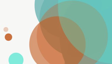 Beyaz arkaplan ile renkli, modern, soyut yuvarlak daireler.