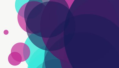 Beyaz arkaplan ile renkli, modern, soyut yuvarlak daireler.