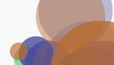 Beyaz arkaplan ile renkli, modern, soyut yuvarlak daireler.