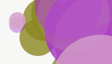 Beyaz arkaplan ile renkli, modern, soyut yuvarlak daireler.