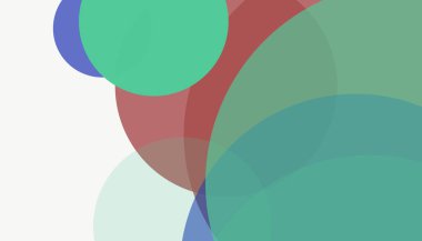 Beyaz arkaplan ile renkli, modern, soyut yuvarlak daireler.