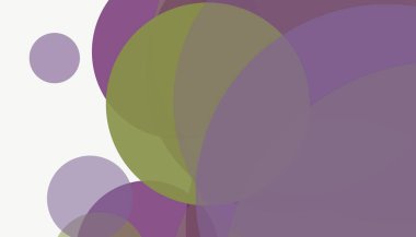 Beyaz arkaplan ile renkli, modern, soyut yuvarlak daireler.