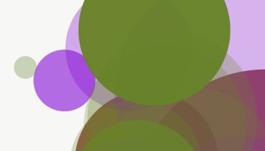 Beyaz arkaplan ile renkli, modern, soyut yuvarlak daireler.