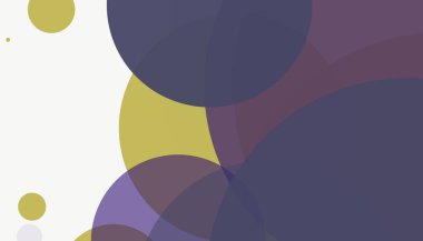 Beyaz arkaplan ile renkli, modern, soyut yuvarlak daireler.