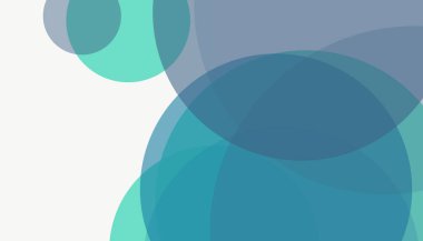 Beyaz arkaplan ile renkli, modern, soyut yuvarlak daireler.