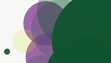 Beyaz arkaplan ile renkli, modern, soyut yuvarlak daireler.