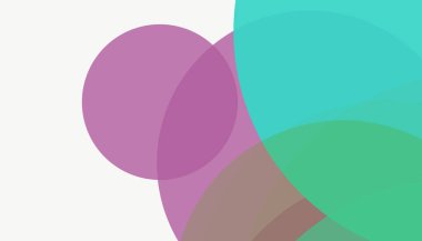 Beyaz arkaplan ile renkli, modern, soyut yuvarlak daireler.