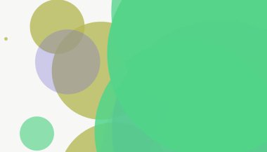 Beyaz arkaplan ile renkli, modern, soyut yuvarlak daireler.