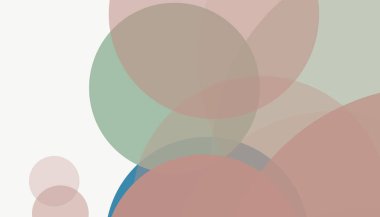 Beyaz arkaplan ile renkli, modern, soyut yuvarlak daireler.