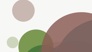 Beyaz arkaplan ile renkli, modern, soyut yuvarlak daireler.