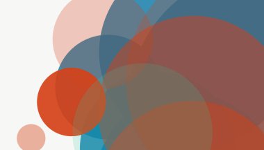 Beyaz arkaplan ile renkli, modern, soyut yuvarlak daireler.